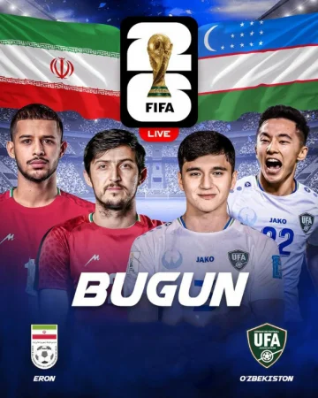 O'zbekiston - Eron Jonli efir Zo'r tv Fudbol Bugun (08.09.2025) oyini